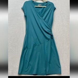 Athleta Teal Faux Wrap Dress